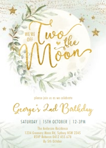 MOON9 - 2nd Birthday Invite: MOON9 - 2nd Birthday Invite