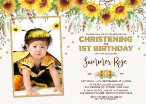 SUN2 - Birthday Baptism Invite design preview