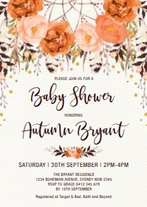 FLO20 - Baby Shower Invite design preview