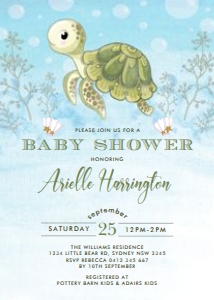 TUR1 - Baby Shower Invite: TUR1 - Baby Shower Invite