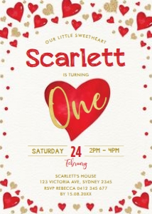 VAL5 - 1st  Birthday Invite: VAL5 - 1st  Birthday Invite