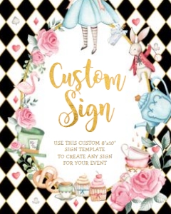 AL1 - Custom Sign BLACK 8x10 INCHES design preview