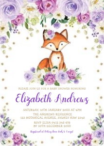 WOOD34 - FOX Baby Shower Invite: WOOD34 - FOX Baby Shower Invite