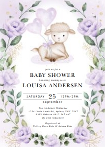 GR8 - Baby Shower Invite PURPLE: GR8 - Baby Shower Invite PURPLE