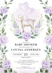 GR8 - Baby Shower Invite PURPLE-2 design preview