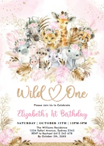 JUN17P - Wild One Floral Invite: JUN17P - Wild One Floral Invite