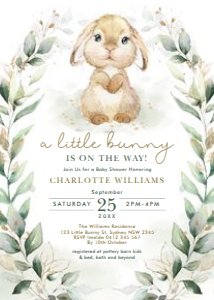 BUN1 - Baby Shower Invite B: BUN1 - Baby Shower Invite B