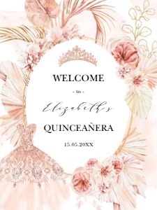 PAM1 - Quinceanera Welcome 18x24 INCHES: PAM1 - Quinceanera Welcome 16x20 INCHES