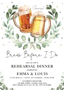 OKT1 - Brews Before I Do Invite design preview