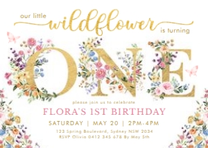FLO2 - ONE Birthday Invite design preview