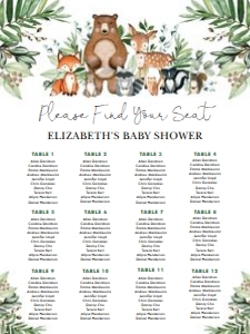 WOOD24 - Seating Chart 24x36 INCHES design preview