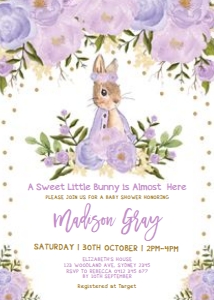 FLO18DB - Baby Shower Invite: FLO18DB - Baby Shower Invite