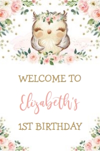 OWL1 - Welcome Sign A  24x36 INCHES: OWL1 - Welcome Sign A