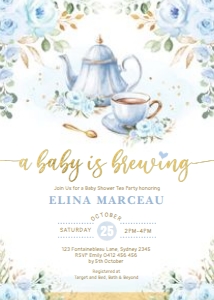 FLO43 - Baby Tea Invite: FLO43 - Baby Tea Invite