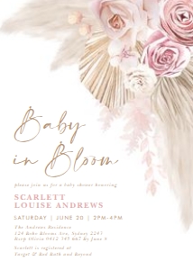 FLO6 - Baby in Bloom Invite design preview