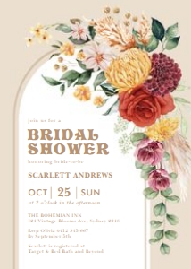 FLO1 - Bridal Shower Invite design preview