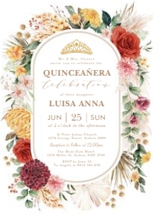 FLO1 - Quinceanera Invite design preview
