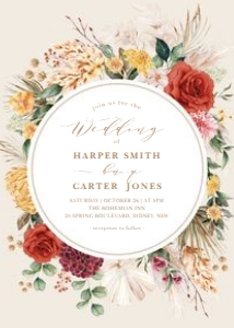 FLO1 - Wedding Invite B design preview