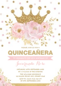 FLO18I - Quinceanera Invite design preview