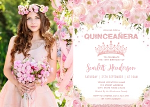 FLO3 - Quinceanera Photo Invite: FLO3 - Quinceanera Photo Invite