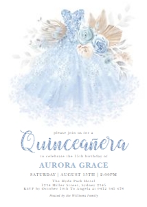 FLO8 - Quinceanera Silver Invite C design preview