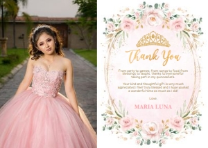 FLO40 - Quinceanera Thank You 7x5: FLO40 - Quinceanera Thank You 7x5