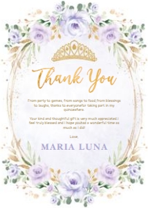FLO42 - Quinceanera Thank You 5x7 design preview
