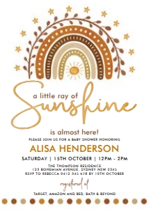 RA1 - Baby Shower Invitation B 5x7 design preview