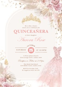 FLO15 - Quinceanera Invite B design preview