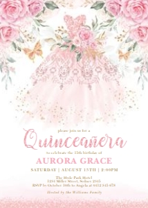 FLO10 - Quinceanera Invite C design preview