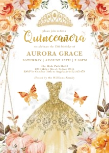 FLO16 - Quinceanera Invite A design preview