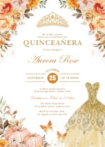 FLO16 - Quinceanera Invite B design preview