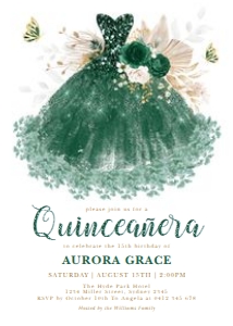 FLO14 - Quinceanera Invite C design preview