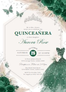 FLO14 - Quinceanera Invite Silver A design preview