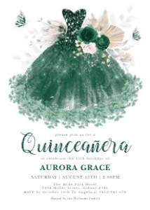 FLO14 - Quinceanera Invite C Silver design preview