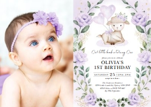 GR8 - Birthday Photo Invite LILAC: GR8 - Birthday Photo Invite LILAC