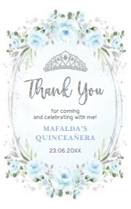 FLO43 - Quinceañera Favor Tag design preview