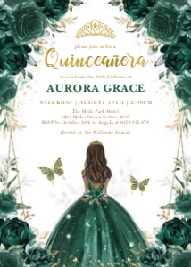 FLO17 - Quinceanera Invite B2: FLO17 - Quinceanera Invite B2