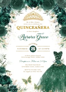FLO17 - Quinceanera Invite C1 design preview