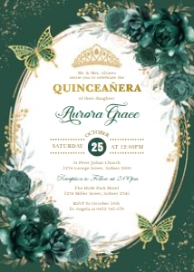 FLO17 - Quinceanera Invite E design preview