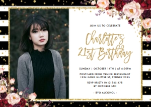 FLO22 - Birthday Photo Invite: FLO22 - Birthday Photo Invite