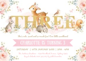WOOD16 - 3rd Birthday Invite design preview