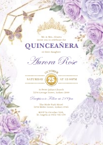 FLO21 - Quinceanera Invite A: FLO21 - Quinceanera Invite A