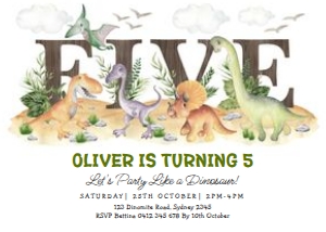 DIN3 - Birthday Invite FIVE: DIN3 - Birthday Invite FIVE