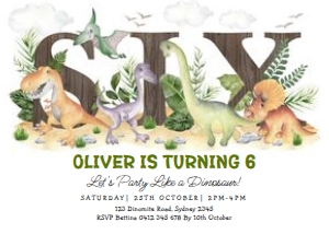 DIN3 - Birthday Invite SIX: DIN3 - Birthday Invite SIX