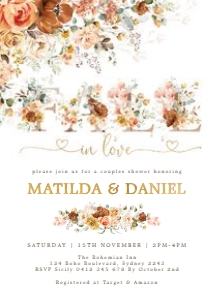 FLO5 - Fall in Love Invite B design preview