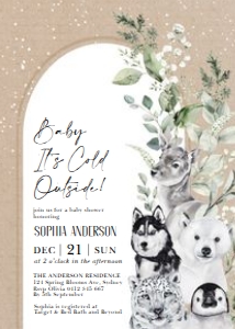 WINT5 - Baby Shower Invite C design preview