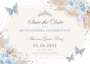 FLO8 - Save The Date SILVER design preview