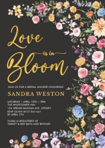 FLO2 - Love in Bloom Invite BLACK design preview