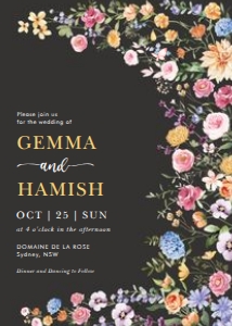 FLO2 - Wedding Invite A BLACK design preview